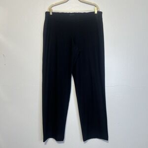Eileen Fisher Women's Black Pull On Straight Legs Pants Size L Comfort Carreer
